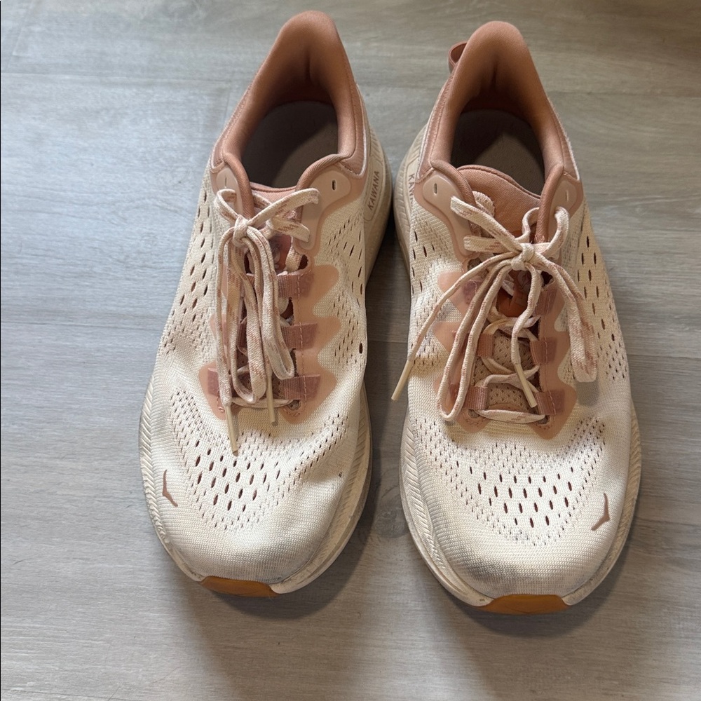 Hoka Women's Athletic Shoes in Cream and Blush